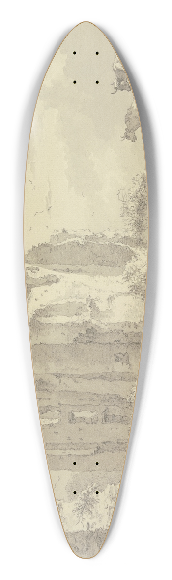 Egbert van Drielst - Ruwine van het huys tBrederode van achteren op te rechten Syde 39.3 inch art pintail longboard deck
