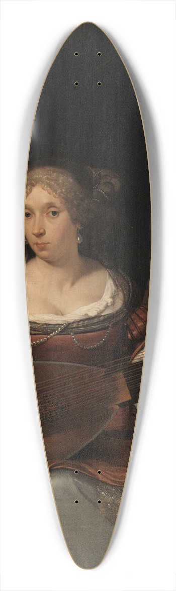Eglon van der Neer - Lute player 39.3 inch art pintail longboard deck