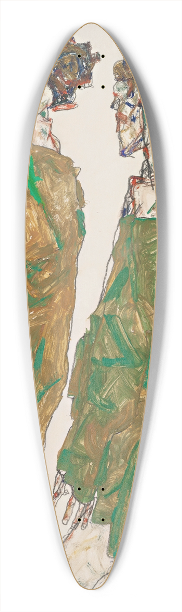 Egon Schiele - Devotion 39.3 inch art pintail longboard deck