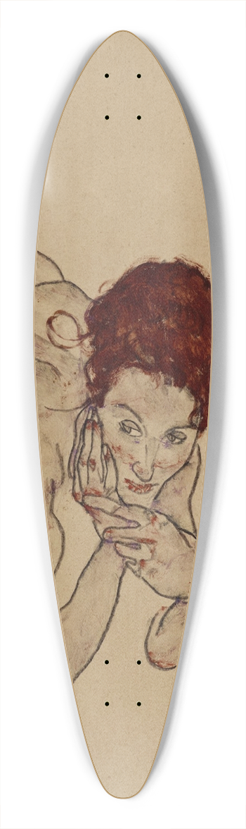 Egon Schiele - Kauernder weiblicher Akt (Crouching Female Nude) 39.3 inch art pintail longboard deck