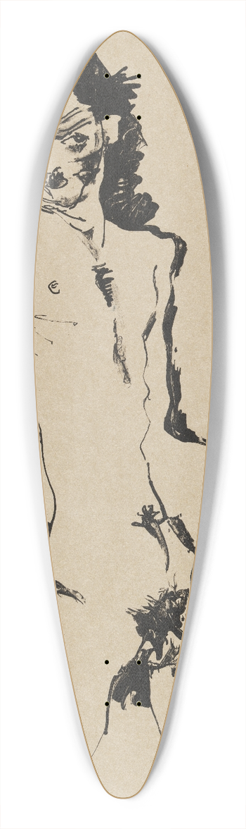 Egon Schiele - Male nude (Self-portrait) 39.3 inch art pintail longboard deck