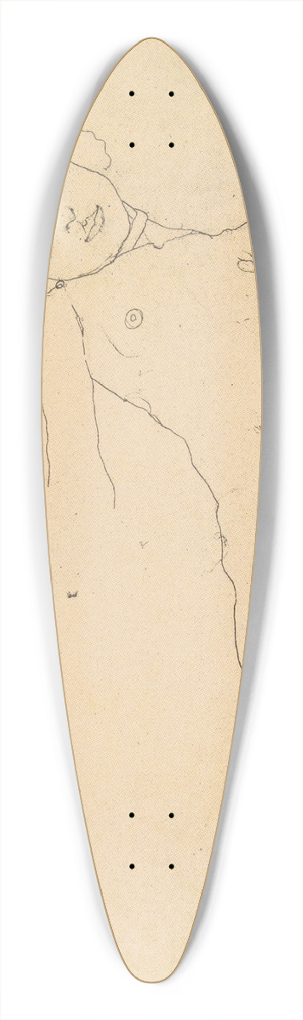 Egon Schiele - Masturbierendes Mdchen 39.3 inch art pintail longboard deck