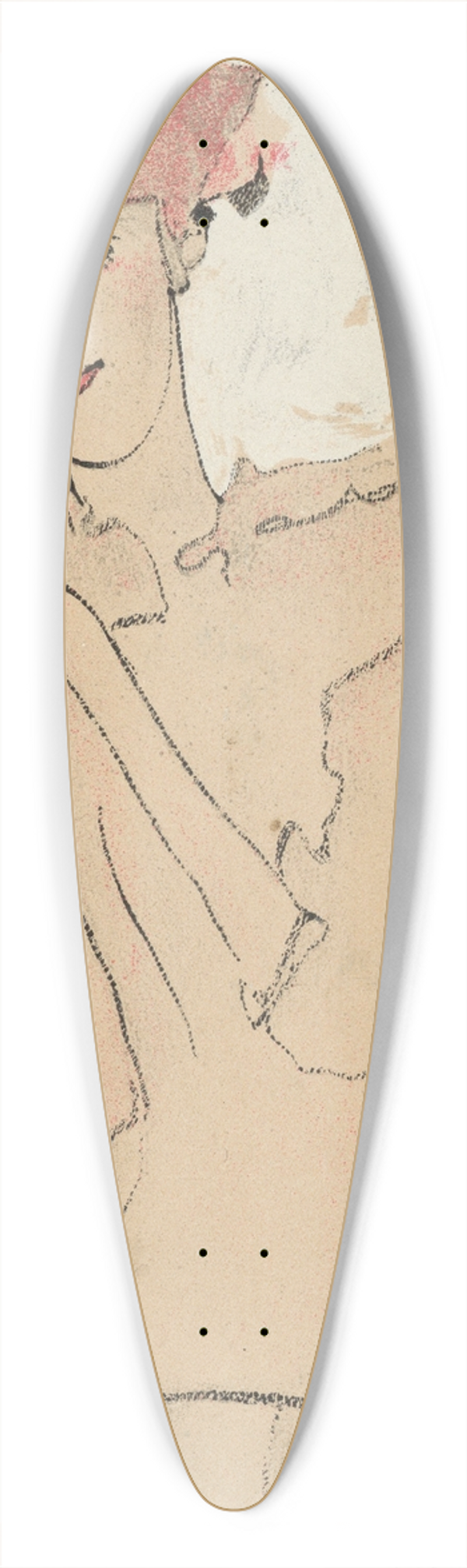 Egon Schiele - Portrait of a Woman 39.3 inch art pintail longboard deck