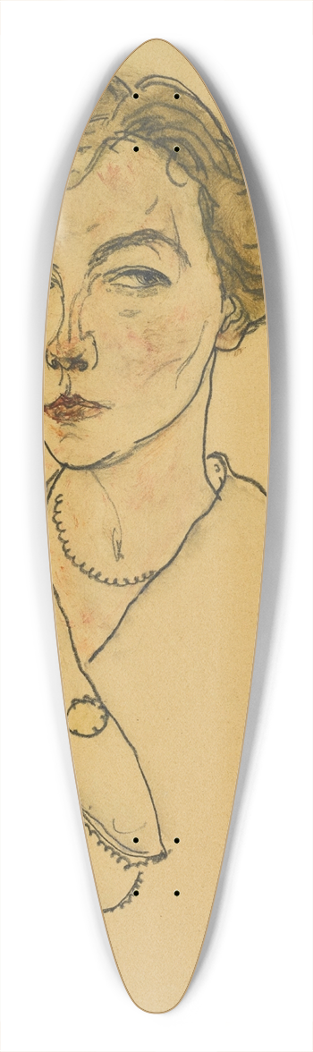 Egon Schiele - Portrait of a Woman (Lilly Steiner) 39.3 inch art pintail longboard deck