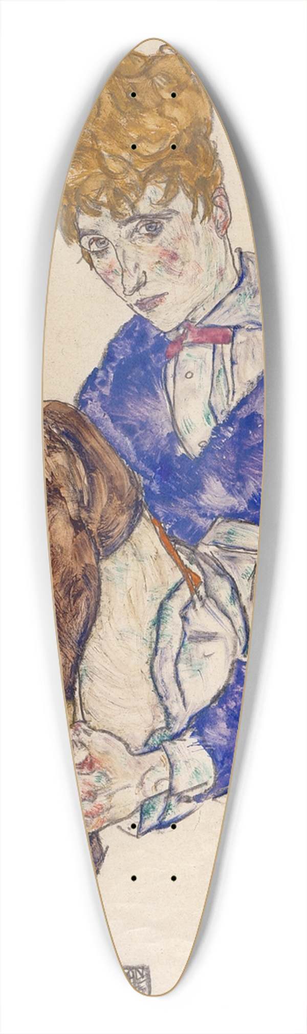Egon Schiele - Portrait of the Artists Wife Seated, Holding Her Right Leg 39.3 inch art pintail longboard deck
