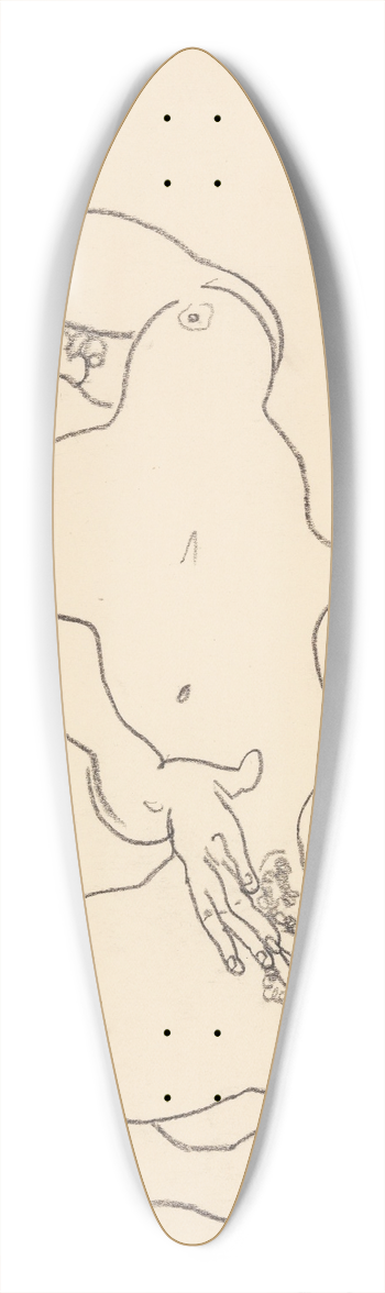 Egon Schiele - Reclining Nude 39.3 inch art pintail longboard deck