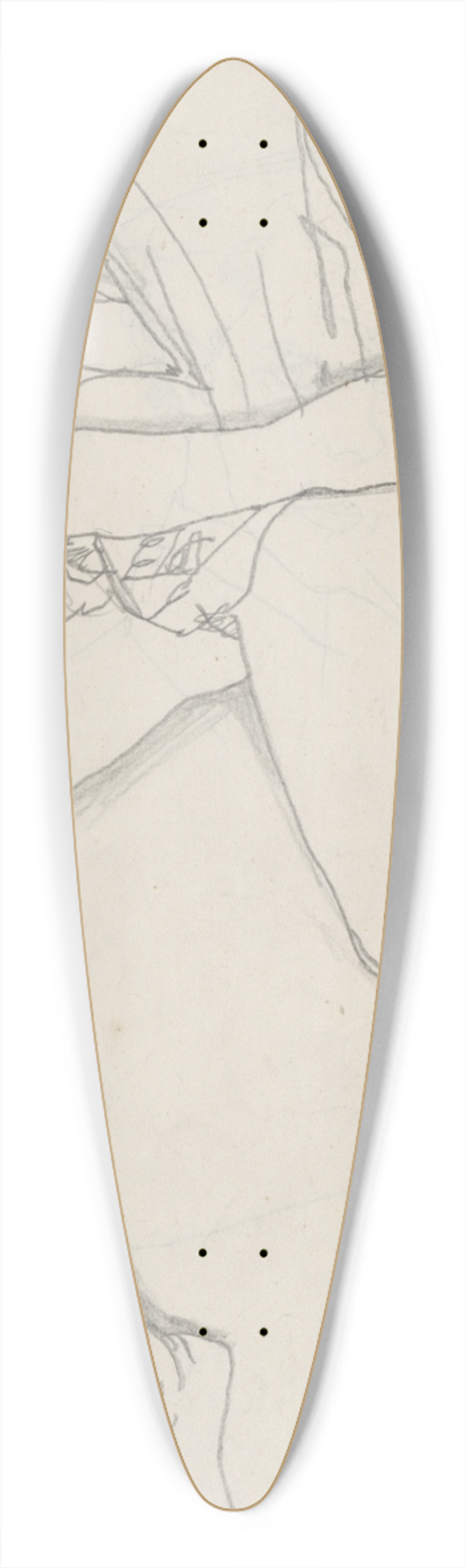 Egon Schiele - Weiblicher Akt 39.3 inch art pintail longboard deck