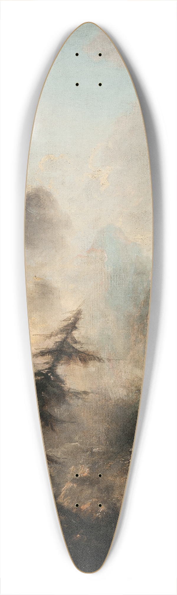 Elias Martin - Romantic Landscape with Spruce 39.3 inch art pintail longboard deck