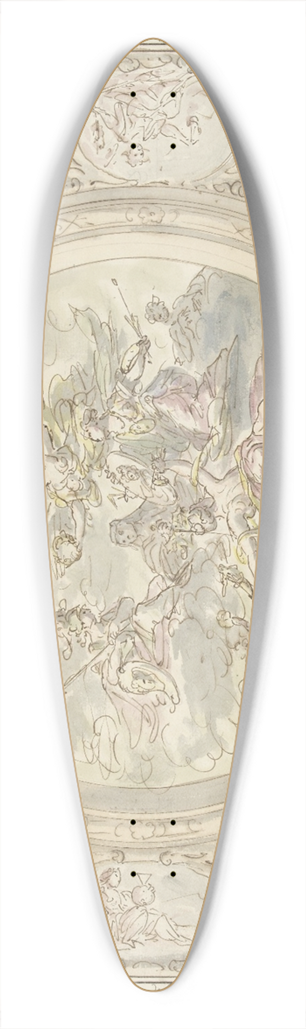 Elias van Nijmegen - Ontwerp voor een plafondschildering met een allegorie met Minerva 39.3 inch art pintail longboard deck
