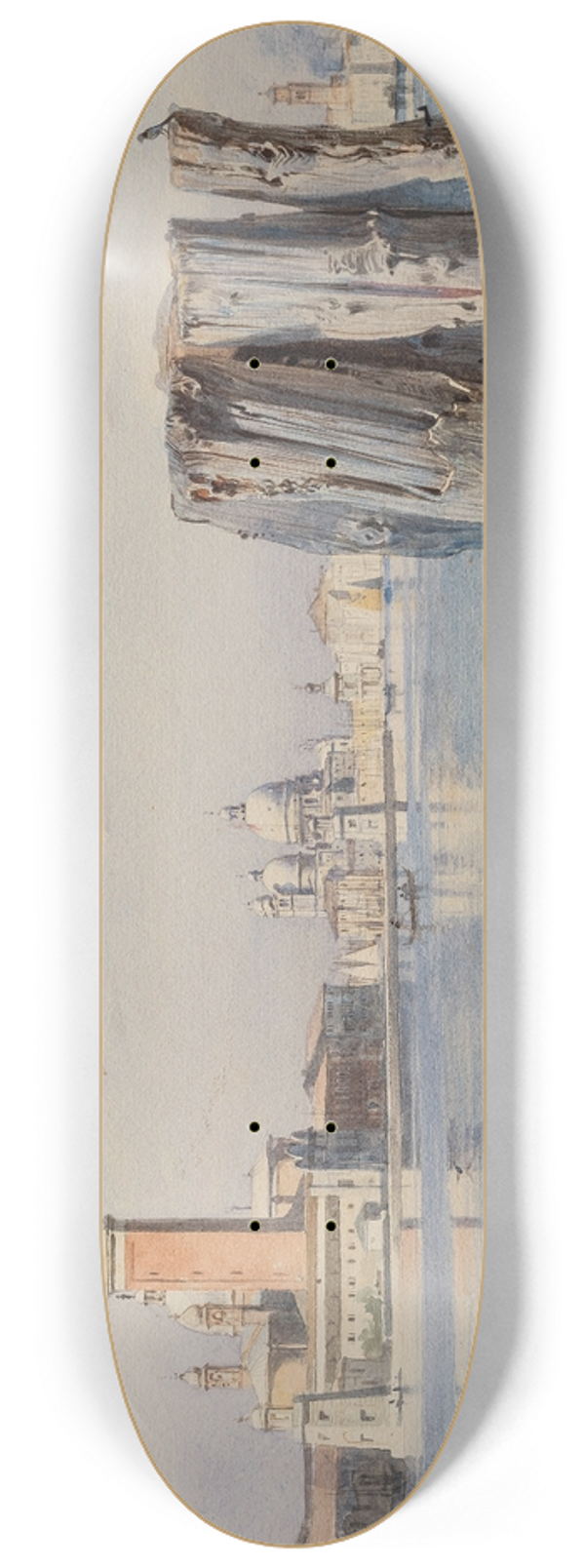Carl Friedrich Heinrich Werner - Ansicht von San Giorgio Maggiore und Santa Maria della Salute in Venedig 8.25 inch art skate deck