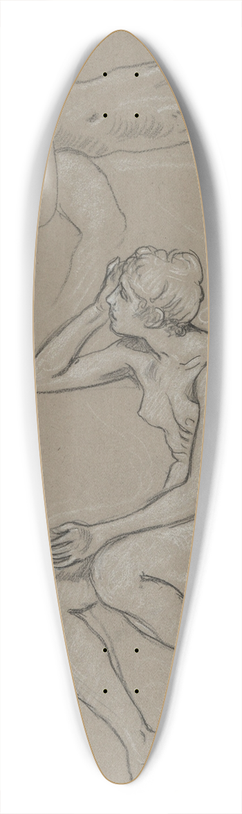 Elihu Vedder - Studies for Figure ofSpring 39.3 inch art pintail longboard deck