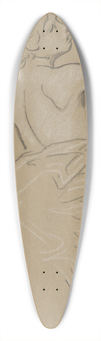 Elihu Vedder - Study for Figure ofAutumn 39.3 inch art pintail longboard deck