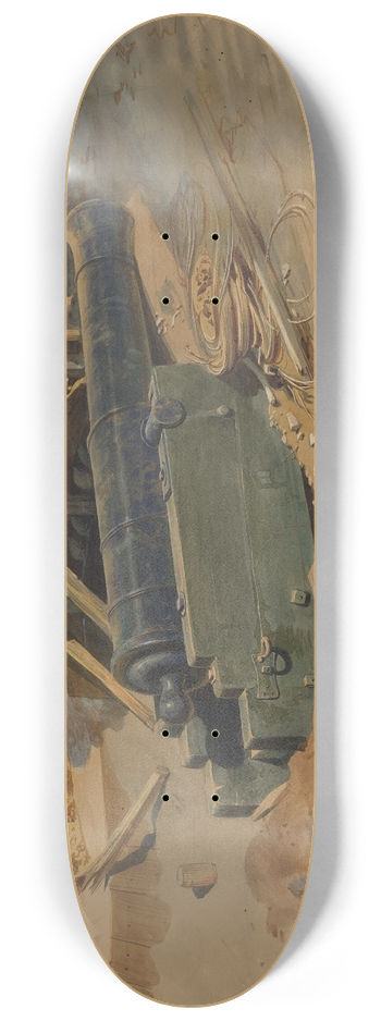 Carl Friedrich Heinrich Werner - Cannon by a Bulwark 8.25 inch art skate deck