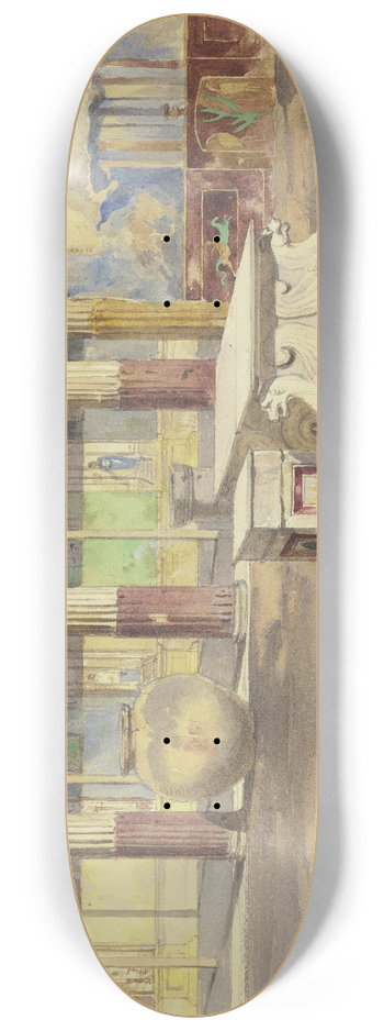 Carl Friedrich Heinrich Werner - Die Casa de Meleagro in Pompeji 8.25 inch art skate deck
