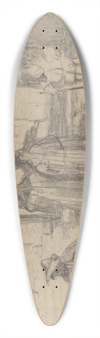 Elihu Vedder - The Parable of the Miller and the Donkey 39.3 inch art pintail longboard deck