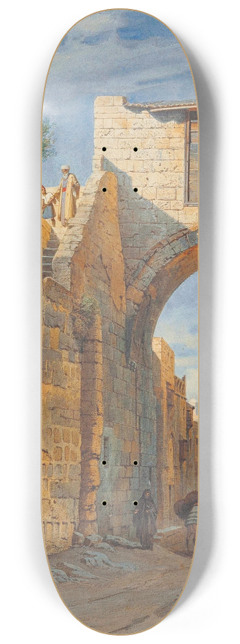 Carl Friedrich Heinrich Werner - Street Scene In Jerusalem 8.25 inch art skate deck