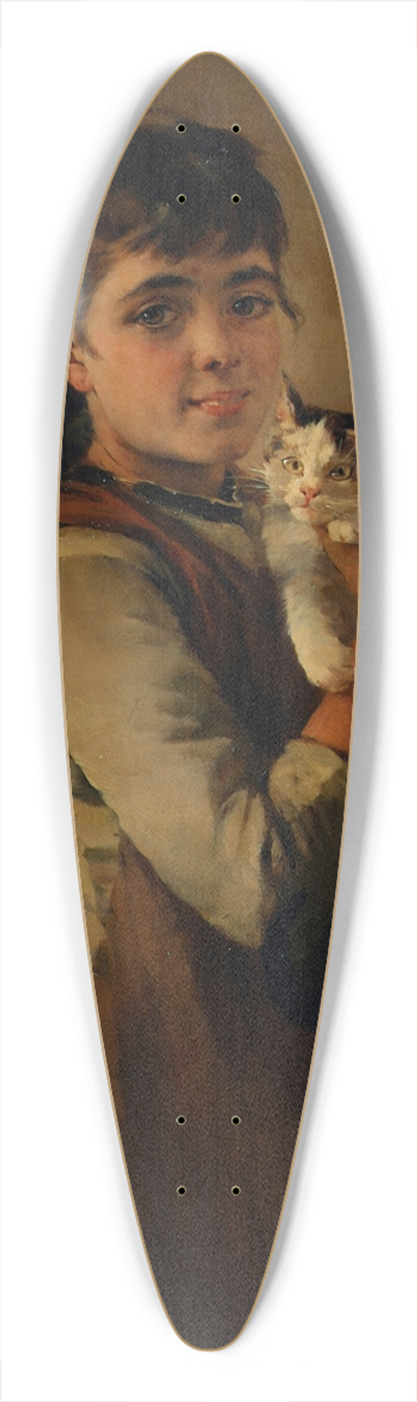 Elisa Baronin von Ransonnet-Villez-Nemes - Zwei Ktzchen 39.3 inch art pintail longboard deck