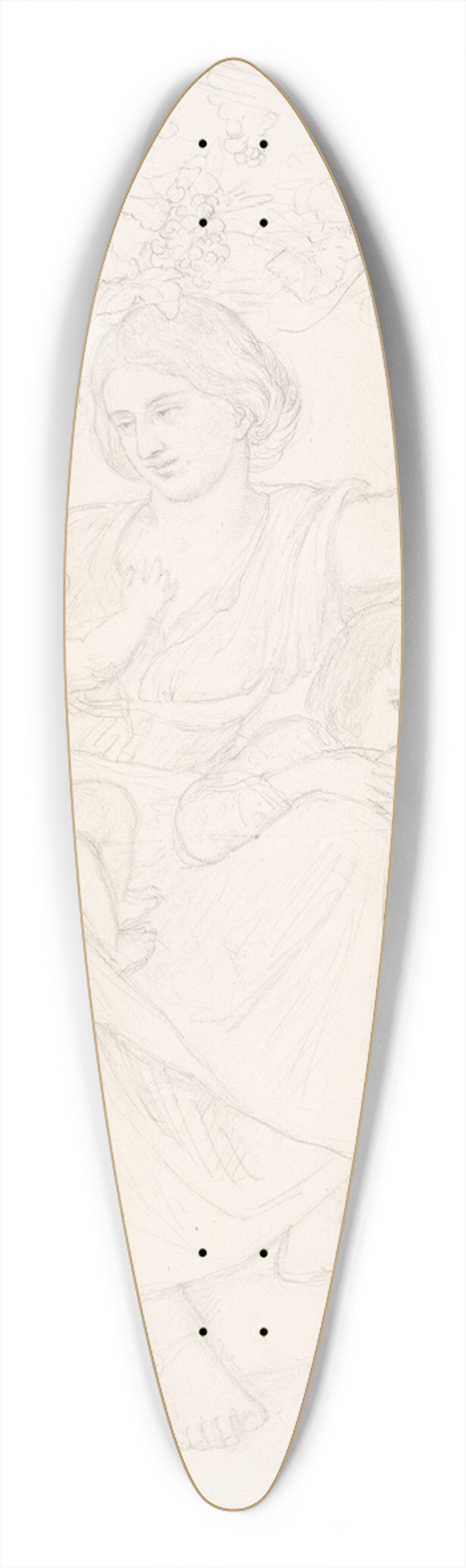Elisabeth Jerichau Baumann - En italienerinde med to brn 39.3 inch art pintail longboard deck