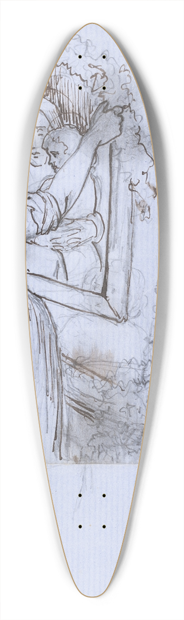 Elisabeth Jerichau Baumann - Italienerinde smykker et madonnabillede med guirlande 39.3 inch art pintail longboard deck