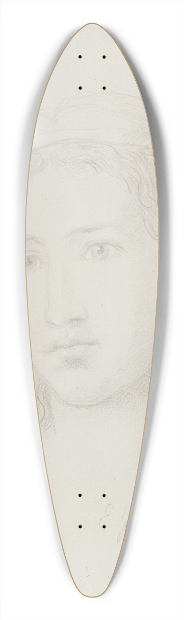 Elisabeth Jerichau Baumann - Kvindehoved 39.3 inch art pintail longboard deck