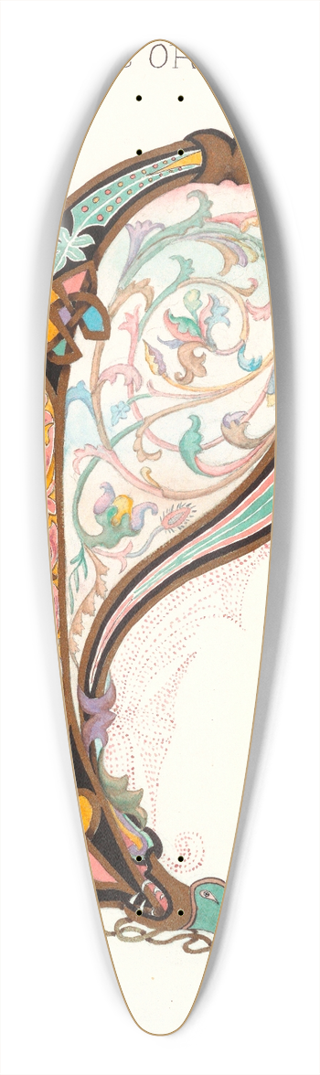 Elizabeth A. Nedwill - Celtic Ornament II 39.3 inch art pintail longboard deck