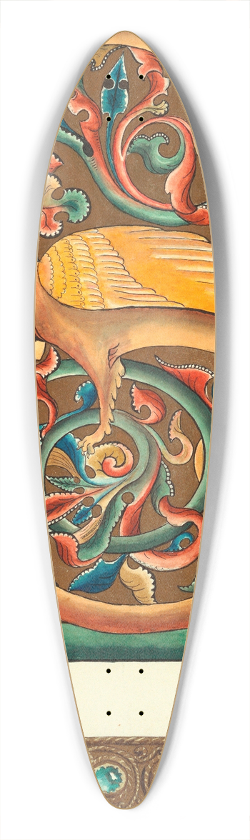 Elizabeth A. Nedwill - Romanesque Ornament 39.3 inch art pintail longboard deck