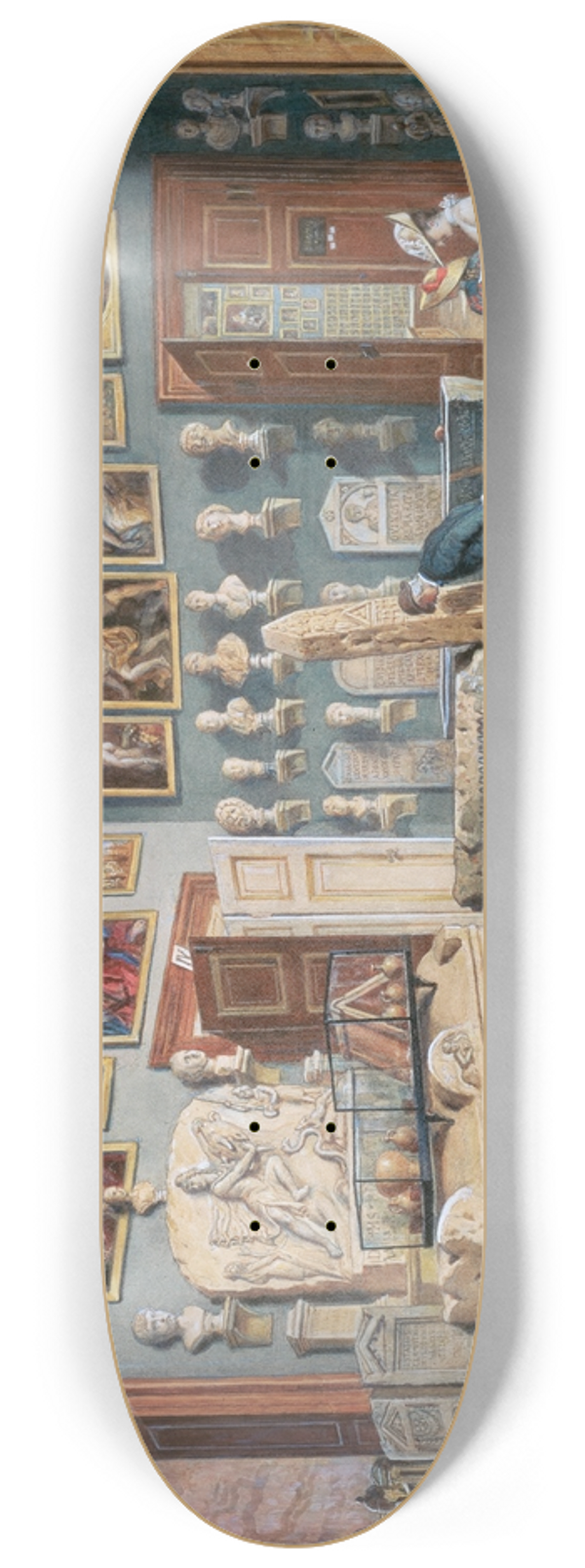 Carl Goebel the younger - Das Zimmer mit dem Mithras- und den gyptischen Sarkophagen 8.25 inch art skate deck