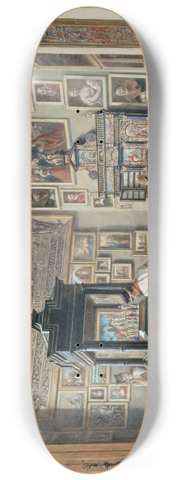 Carl Goebel the younger - Letztes Kabinett der Ambraser Sammlung mit bhmischen Glsern 8.25 inch art skate deck