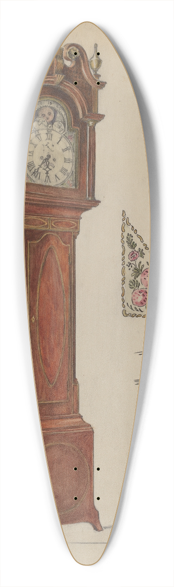 Elizabeth Curtis - Tall Clock 39.3 inch art pintail longboard deck