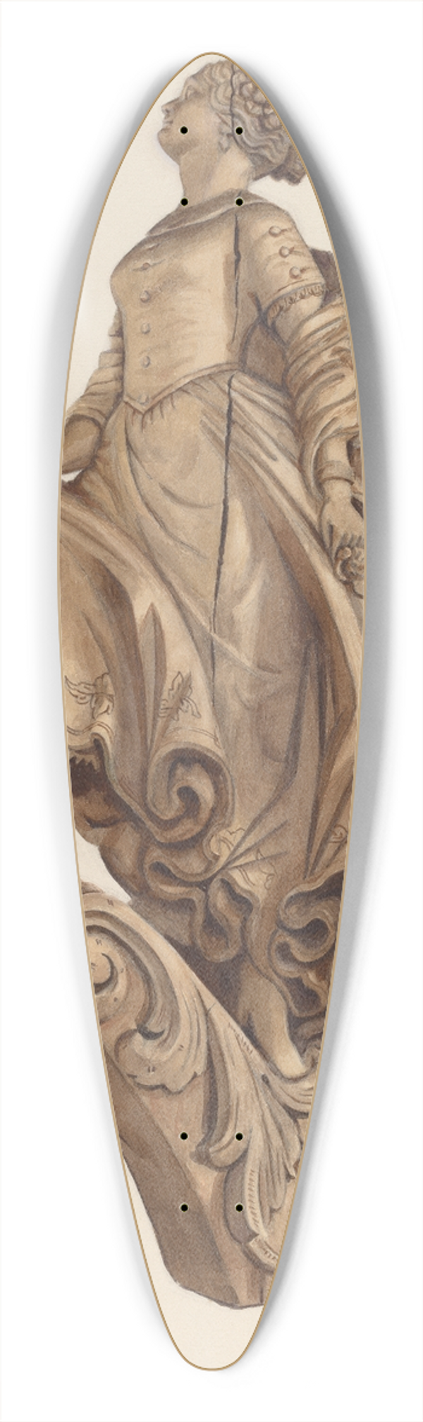 Elizabeth Moutal - Figurehead  Woman 39.3 inch art pintail longboard deck