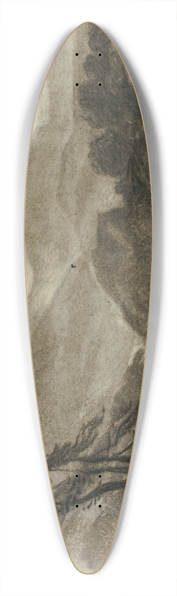 Elizabeth Murray - Mountain Stream with Small Bridge I 39.3 inch art pintail longboard deck