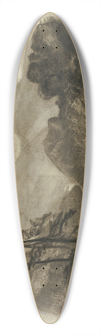 Elizabeth Murray - Mountain Stream with Small Bridge II 39.3 inch art pintail longboard deck