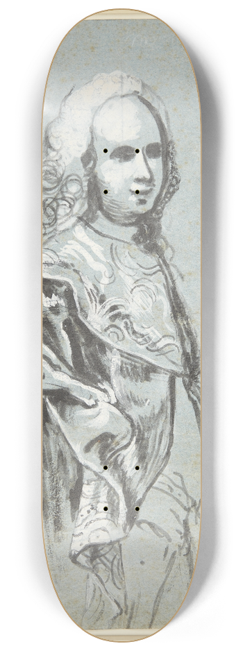 Carl Gustaf Pilo - Studie til et portrt, formentlig af A G Moltke; til hjre p bladet studie til Elefantridderordenens kde 8.25 inch art skate deck