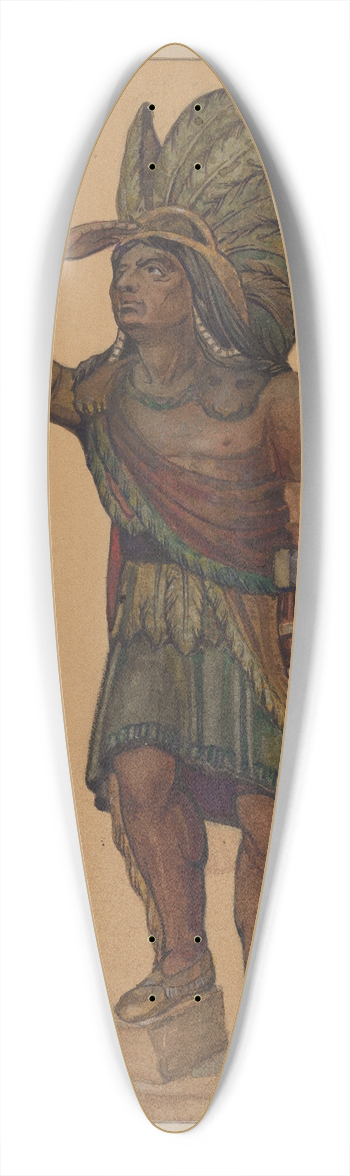 Elmer G. Anderson - Cigar Store Indian 39.3 inch art pintail longboard deck