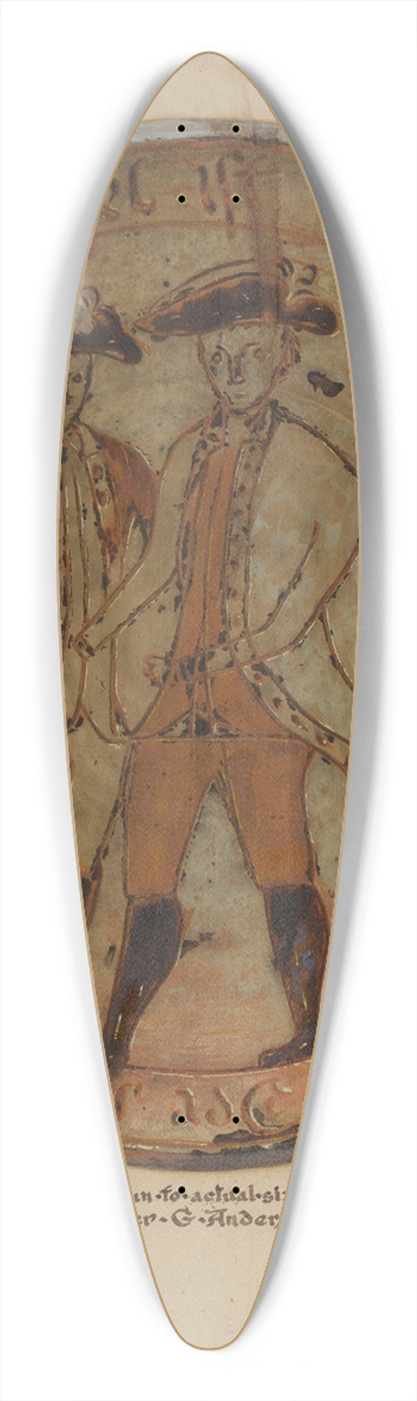Elmer G. Anderson - Pa. German Pie Plate 39.3 inch art pintail longboard deck