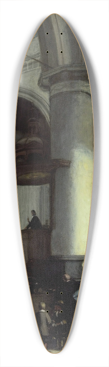 Emanuel de Witte - Interior of the Oude Kerk, Delft 39.3 inch art pintail longboard deck