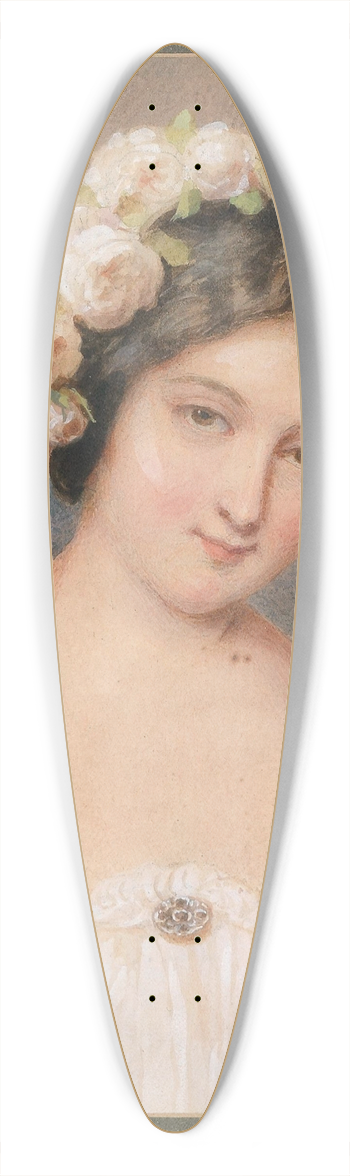 Emanuel Thomas Peter - Bildnis eines Fruleins mit weien Rosen im Haar 39.3 inch art pintail longboard deck
