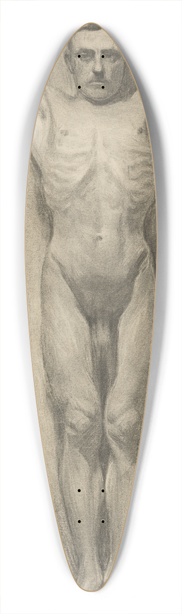 Emil Alexay-Olexk - Study of Male Nude 39.3 inch art pintail longboard deck