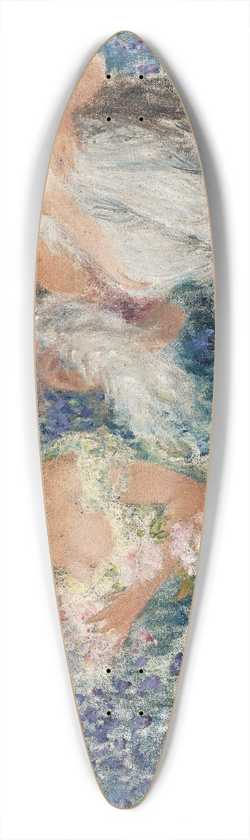 Emil Czech - Springtime, three ladies before a field of lilies 39.3 inch art pintail longboard deck