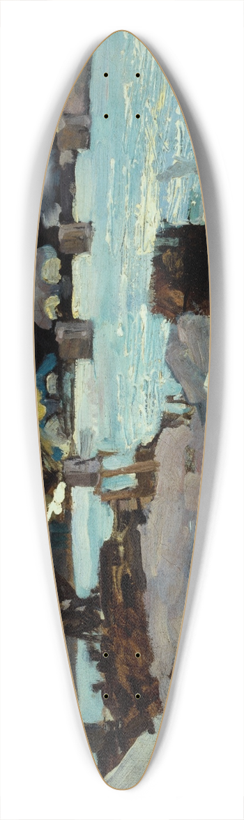 Emile Antoine Guillier - Le Pont des Arts et la pointe de lle de la Cit 39.3 inch art pintail longboard deck