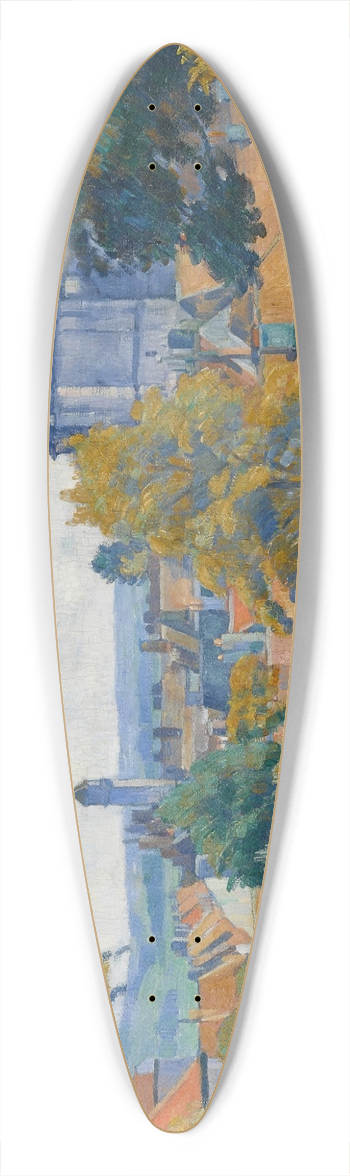 Emile Bernard - Vue sur Tonnerre avec lglise Notre Dame 39.3 inch art pintail longboard deck