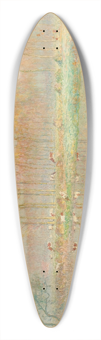 Emile Claus - Landscape with pond and blooms 39.3 inch art pintail longboard deck