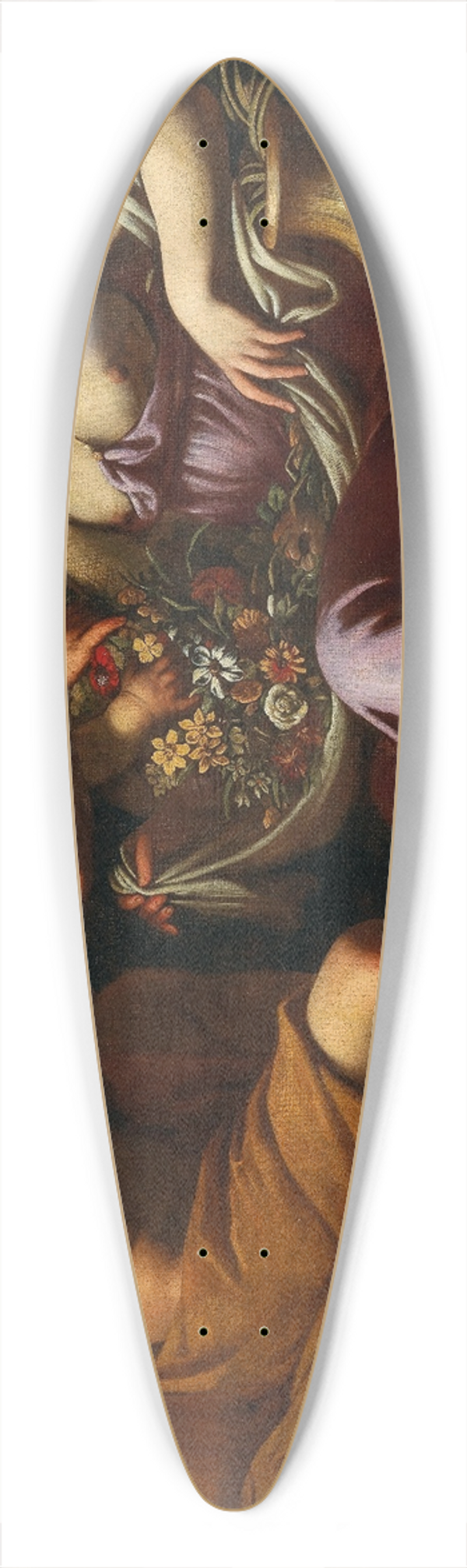 Emilian School - Zephyr and Flora 39.3 inch art pintail longboard deck