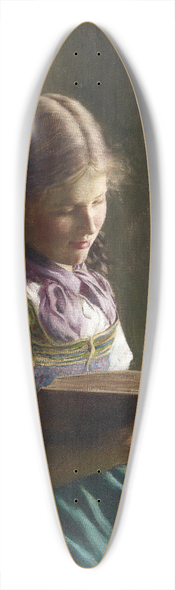 Emil Rau - Lesendes Mdchen 39.3 inch art pintail longboard deck