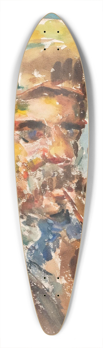Emil von Gerliczy - Pfeifenrauchender Bauer 39.3 inch art pintail longboard deck