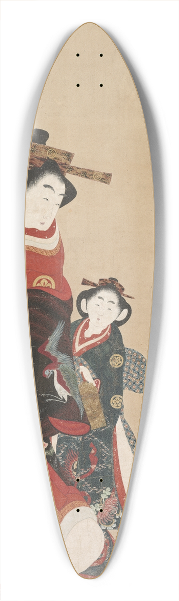 Engetsud - Courtesan and Attendants 39.3 inch art pintail longboard deck