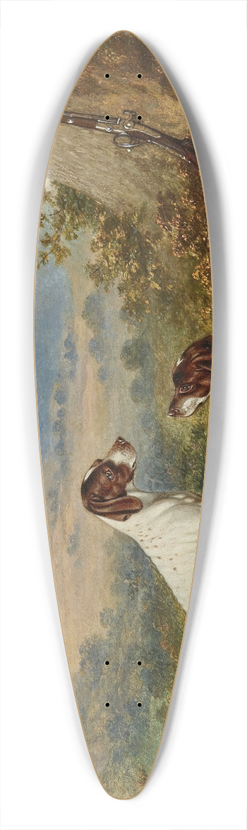English School - Pointers in an extensive landscape 39.3 inch art pintail longboard deck