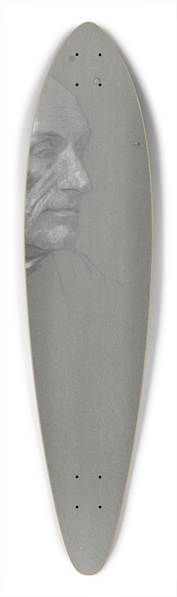 Enoch Wood Perry Jr. - Head of a Man 39.3 inch art pintail longboard deck