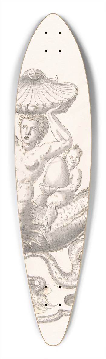 Erasmus Hornick - Design for Serving Piece 39.3 inch art pintail longboard deck