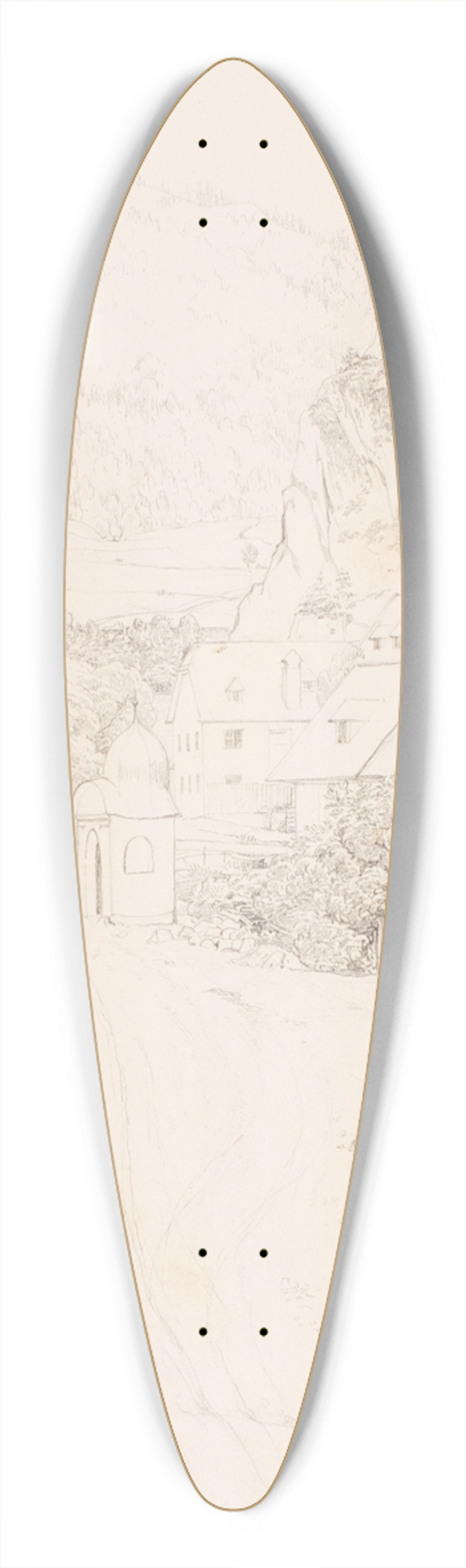 Erasmus Von Engert - Sketchbook drawings pl12 39.3 inch art pintail longboard deck